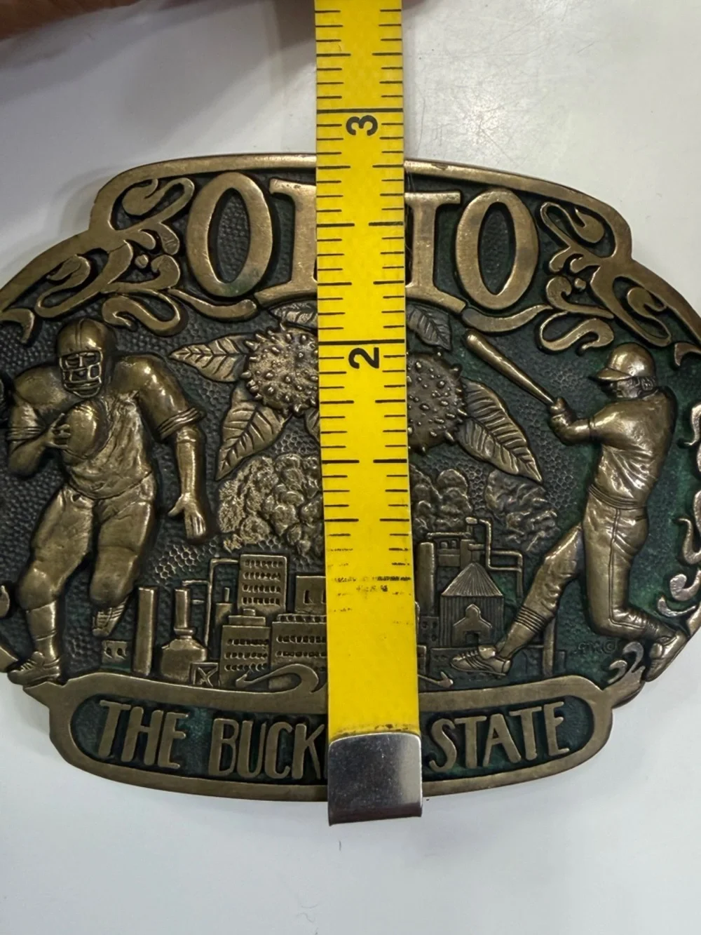 Ohio Belt Buckle Buckeye Vintage Solid Brass ADM